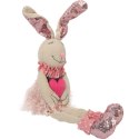 Różowy Zając Wielkanocny z Serduszkiem - Dekoracja Świąteczna 40cm