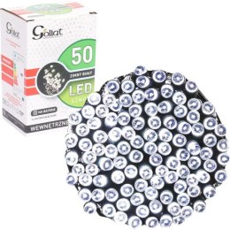 Świąteczna dekoracja - Lampki LED 50 sztuk, kolor zimny biały, na baterie, do użytku wewnętrznego