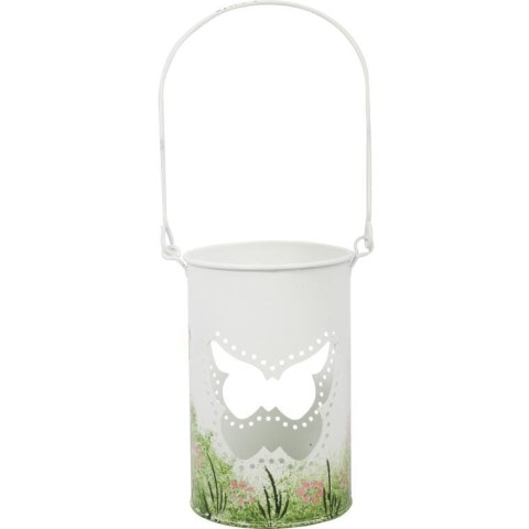 Świecznik Tealight Motylkowy Lampion - Biały z Uchwytem do Zawieszenia