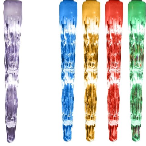 Świetlne Sople Dekoracyjne z Pilotem, 24 szt, Zmiana Kolorów (2 w 1), Zasilanie Sieciowe, Wielofunkcyjne, Zegar Czasowy, Do Użyt