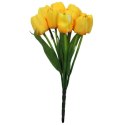 Sztuczne Tulipany Żółte, Bukiet 9 Sztuk, Wysokiej Jakości, Wysokość 38 cm