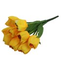Sztuczne Tulipany Żółte, Bukiet 9 Sztuk, Wysokiej Jakości, Wysokość 38 cm
