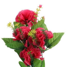 Sztuczny Bukiet 6 Goździków w Kolorze Ciemno Różowym, Dekoracja o Wysokości 40cm