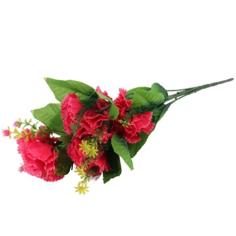 Sztuczny Bukiet 6 Goździków w Kolorze Ciemno Różowym, Dekoracja o Wysokości 40cm