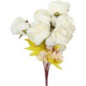 Sztuczny Bukiet Białych Piwonii z Dodatkami - 13 Gałązek, Wysokość 55 cm