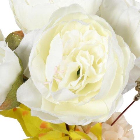 Sztuczny Bukiet Białych Piwonii z Dodatkami - 13 Gałązek, Wysokość 55 cm