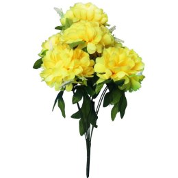 Sztuczny Bukiet Żółtych Chryzantem z Gipsówką - Dekoracja Cmentarna, Wysokość 54cm