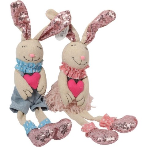 ZAJĄC WIELKANOCNY SIEDZĄCY NIEBIESKI 40CM