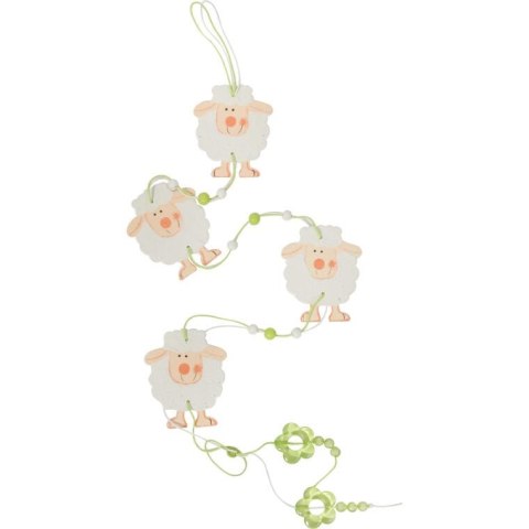 ZAWIESZKA DREWNIANA GIRLANDA Z 4 BARANKAMI