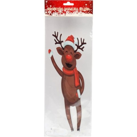 ŻELOWA ŚWIĄTECZNA NAKLEJKA LED NA SZYBĘ OKNO RENIFER