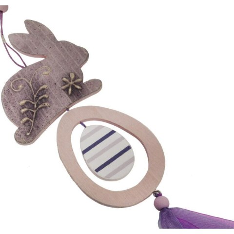 Zawieszka Wielkanocna Fioletowy Zając z Jajkiem - Drewniana, 60 cm