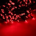 Zestaw 200 Lamp Choinkowych z diodami LED, Kolor Czerwony, Zasilanie Sieciowe, Odporny na Warunki Zewnętrzne, Polska Dystrybucja