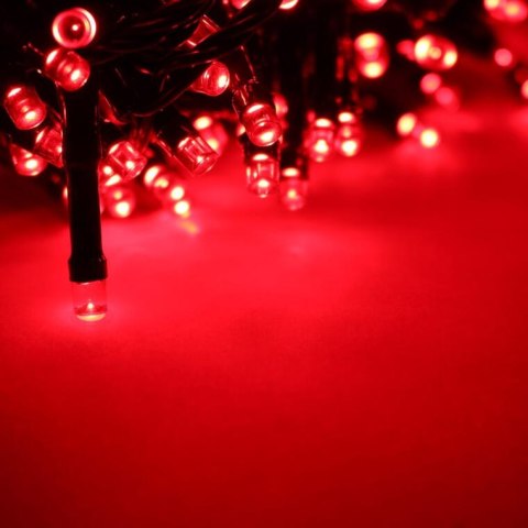 Zestaw 200 Lamp Choinkowych z diodami LED, Kolor Czerwony, Zasilanie Sieciowe, Odporny na Warunki Zewnętrzne, Polska Dystrybucja