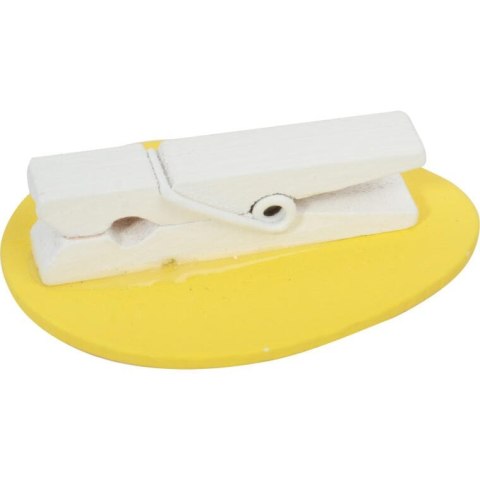 Zestaw 6 Drewnianych Klamerek ozdobionych Jajkami w Kolorze Żółto-Pomarańczowym