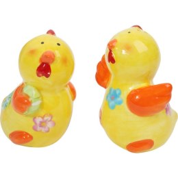 Zestaw Wielkanocny: Solniczka i Pieprzniczka w Kształcie Kurczaków Ceramicznych