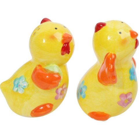 Zestaw Wielkanocny: Solniczka i Pieprzniczka w Kształcie Kurczaków Ceramicznych