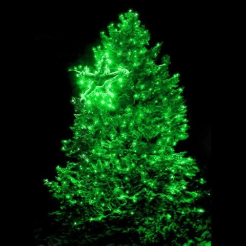 Zielone Lampki Choinkowe LED do Użytku Wewnętrzynego, 100 sztuk, Odporna na Przepalenie Jednej Diody, Zasilanie Sieciowe