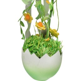 Zielony Dekoracyjny Kurczak na Jajku w Gnieździe - Wysokość 30 cm