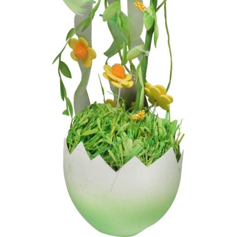 Zielony Dekoracyjny Kurczak na Jajku w Gnieździe - Wysokość 30 cm