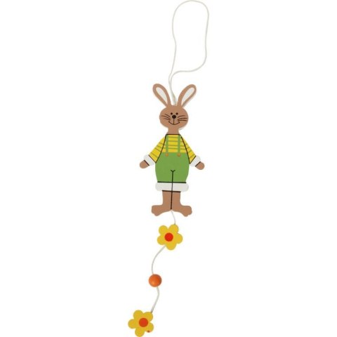 Zielony Drewniany Zając na Wielkanoc - Zawieszka Dekoracyjna 20 cm