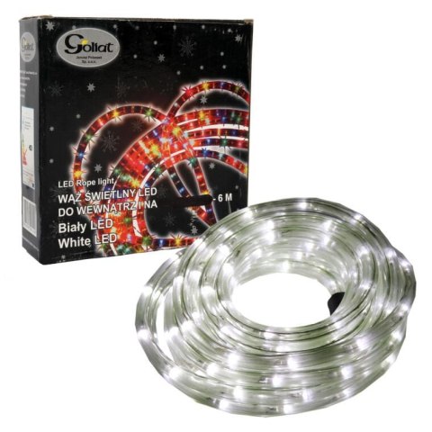 6-metrowy Wąż Ozdobny z Lampkami LED Biały do Użycia Wewnętrznego