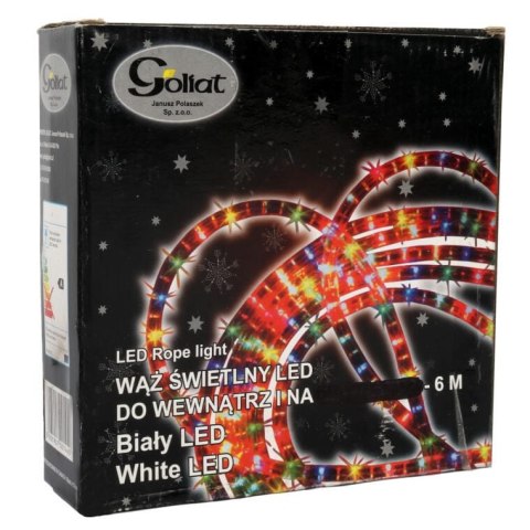 6-metrowy Wąż Ozdobny z Lampkami LED Biały do Użycia Wewnętrznego