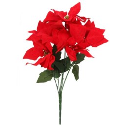 BUKIET 5 SZTUCZNYCH GWIAZD BETLEJEMSKICH, 50 CM, KOLOR CZERWONY