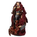 Bordowo-szara figurka Świętej Rodziny z tkaniny lnianej 25cm - Ozdoba bożonarodzeniowa