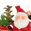 Ceramiczna ozdoba świąteczna Mikołaj z sukulentem III