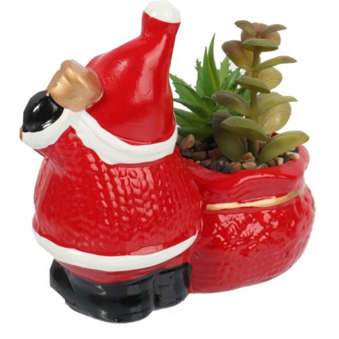 Ceramiczna ozdoba świąteczna Mikołaj z sukulentem III