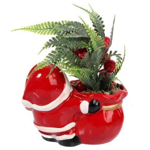 Ceramiczna ozdoba świąteczna Mikołaj z sukulentem