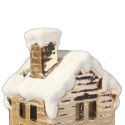 Ceramiczny świąteczny lampion na tealight domek 9 cm