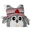 DEKORACJA ŚWIĄTECZNA SOWA STOPER DO DRZWI szara 30 cm