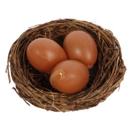 Dekoracja Wielkanocna Trzy Brązowe Jajka w Gnieździe 6 cm