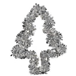 Dekoracja świąteczna Choinka do zawieszenia z folii srebrna 30 cm