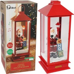 Dekoracja świetlna LED Latarnia z wirującym śniegiem i muzyką