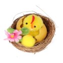 Dekoracyjne Gniazdo z Kurczakiem i Pisklęciem - Wielkanocna Ozdoba 1szt