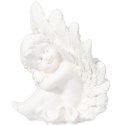 Dekoracyjny Anioł Cmentarny z Polirezyny, Biały, 10 cm