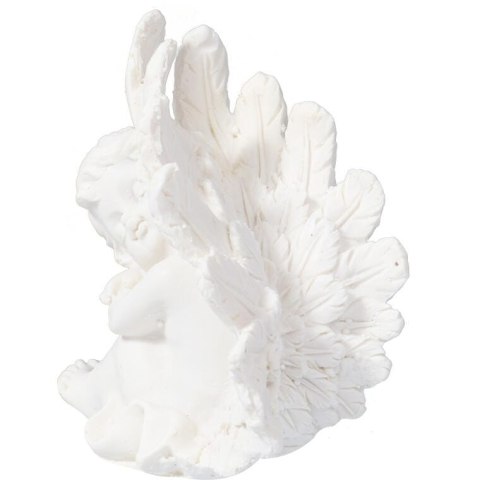 Dekoracyjny Anioł Cmentarny z Polirezyny, Biały, 10 cm
