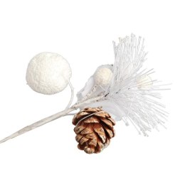 Dodatek świąteczny na piku z szyszką biały