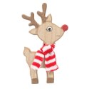Drewniana Figurka Świątecznego Renifera w Szaliku 15 cm