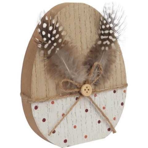 Drewniane Jajko Wielkanocne na Stojaku 12cm - Dekoracja Świąteczna