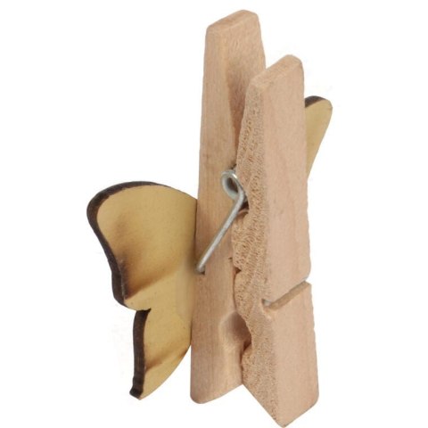 Drewniane Klamry Dekoracyjne w Kształcie Motyli - 12 Sztuk, 4,5 cm, Wielkanoc, Wiosna