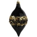 Elegancki Komplet 2 Bombek Wrzecionowych w Kolorze Czarno-Złotym, Dekorowanych Cekinami