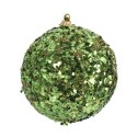 Eleganckie Bombki Styropianowe z Zielonym Brokatem 10 cm - Komplet 2 Sztuk