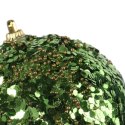 Eleganckie Bombki Styropianowe z Zielonym Brokatem 10 cm - Komplet 2 Sztuk