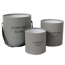 FLOWER BOX PUDEŁKO NA KWIATY PREZENT DEKORACJE SZARY ŚREDNI