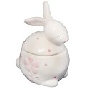 Figurka Wielkanocna - Ceramiczny Pojemnik w Kształcie Zająca, Biały, 13cm