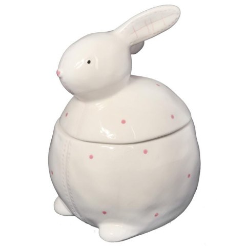 Figurka Wielkanocna - Ceramiczny Pojemnik w Kształcie Zająca, Biały, 20cm