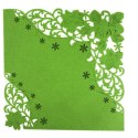 Filcowa Serweta Wiosenna w Kolorze Zielonym 28x28 cm z Motywem Kwiatowym